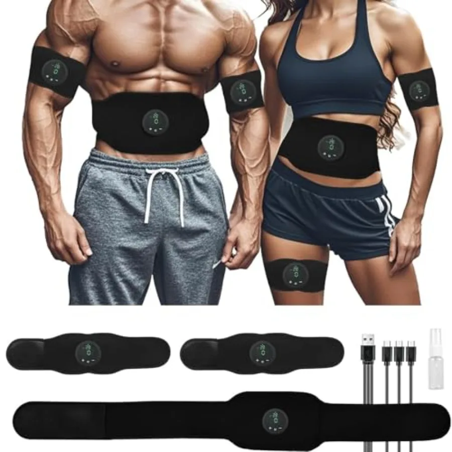 

Пояс для тренировки мышц Next Gen Ultra Muscle Fitness AB, регулируемый, для укрепления и подтяжки мышц кора, черный