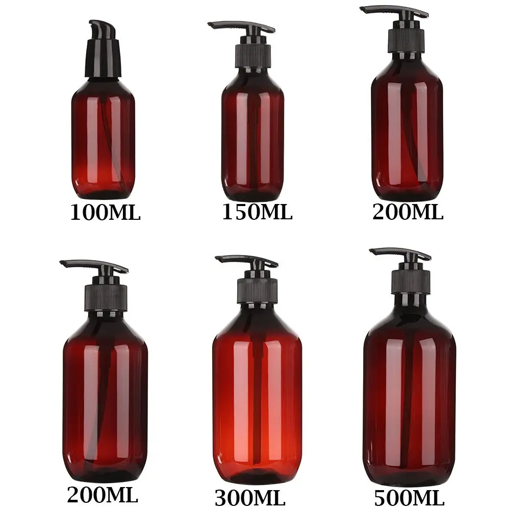 Shampoo Shower Gel Brown Pump Container Hand Sanitizer Soap Dispenser 100ml-500ml Liquid Storage Container Home Bath Supplies