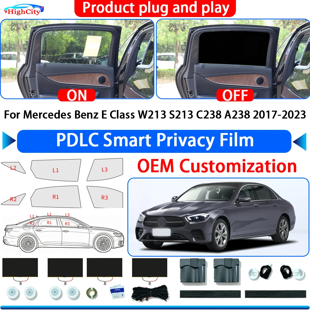 For Mercedes Benz E Class W213 S213 C238 A238 2017-2023 OEM Switchable Electric Smart Privacy Film Polymer Dispersed Film Window