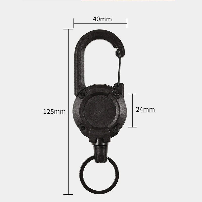 Outdoor Heavy-Duty Retractable Keychain Retractable Card Holders Extendable Key Chain Steel Wire Rope Extendable Key Lanyard