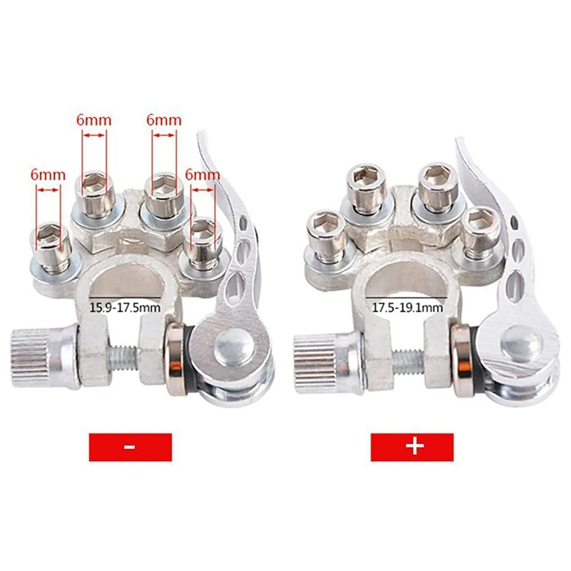 

New Shown-2Pcs 12V 6V 24V Boat Race Tractor Truck Toolless Quick Disconnect Battery Main Cable Post Terminal Shut-Off Connectors