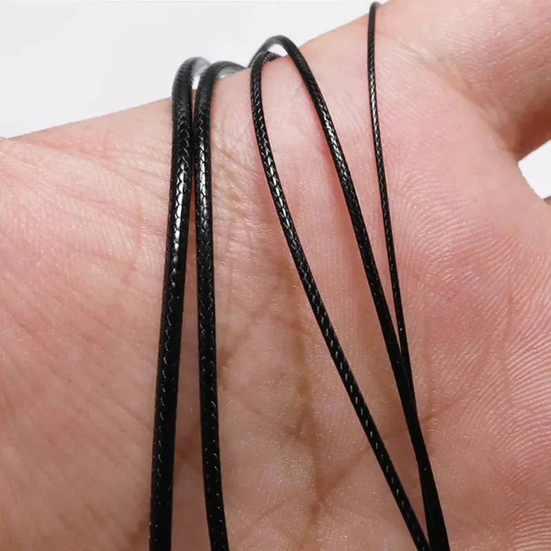 Versatile 50m Black Waxed PU Leather Cord | for Premium Jewelry, Bracelet & Necklace Making| Durable, Easy-to-Use