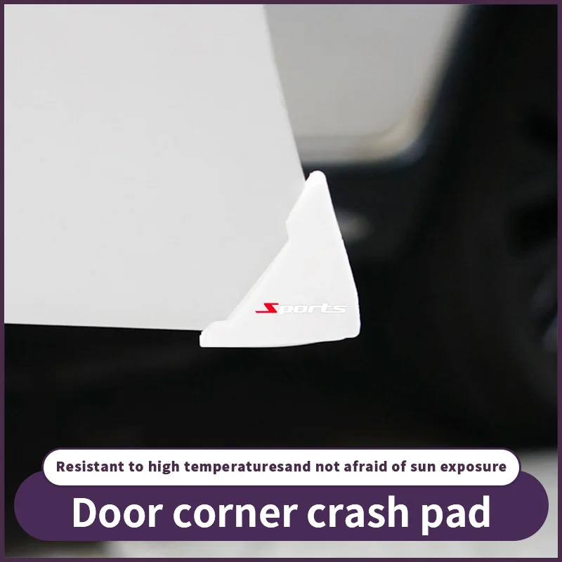 

2/4-piece set of white door corner anti-collision stickers Sports car door edge anti scratch corner protectors
