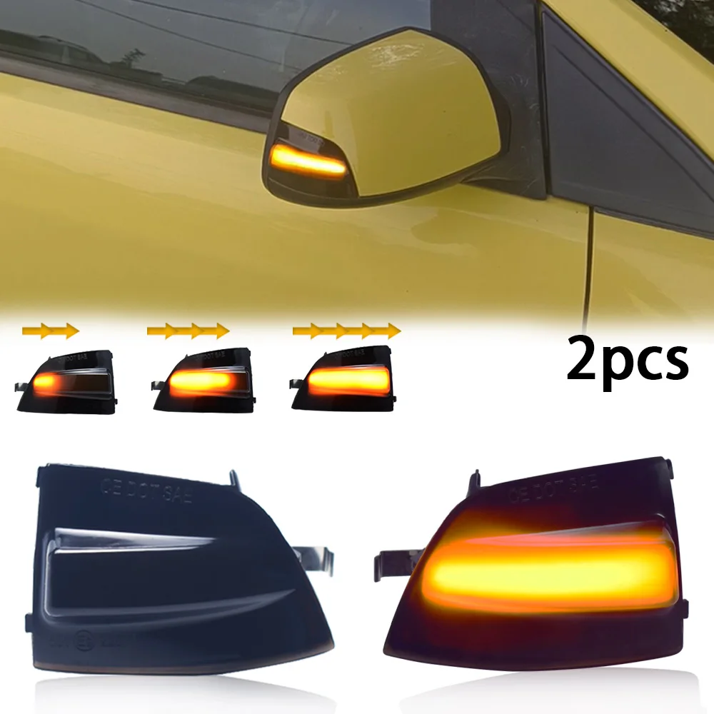

For Ford Focus MK2 2004-2008 C-MAX 2007-2010 Smoked Lens LED Side Mirror Lamp Amber Side Rearview Dynamic Turn Signal Lights