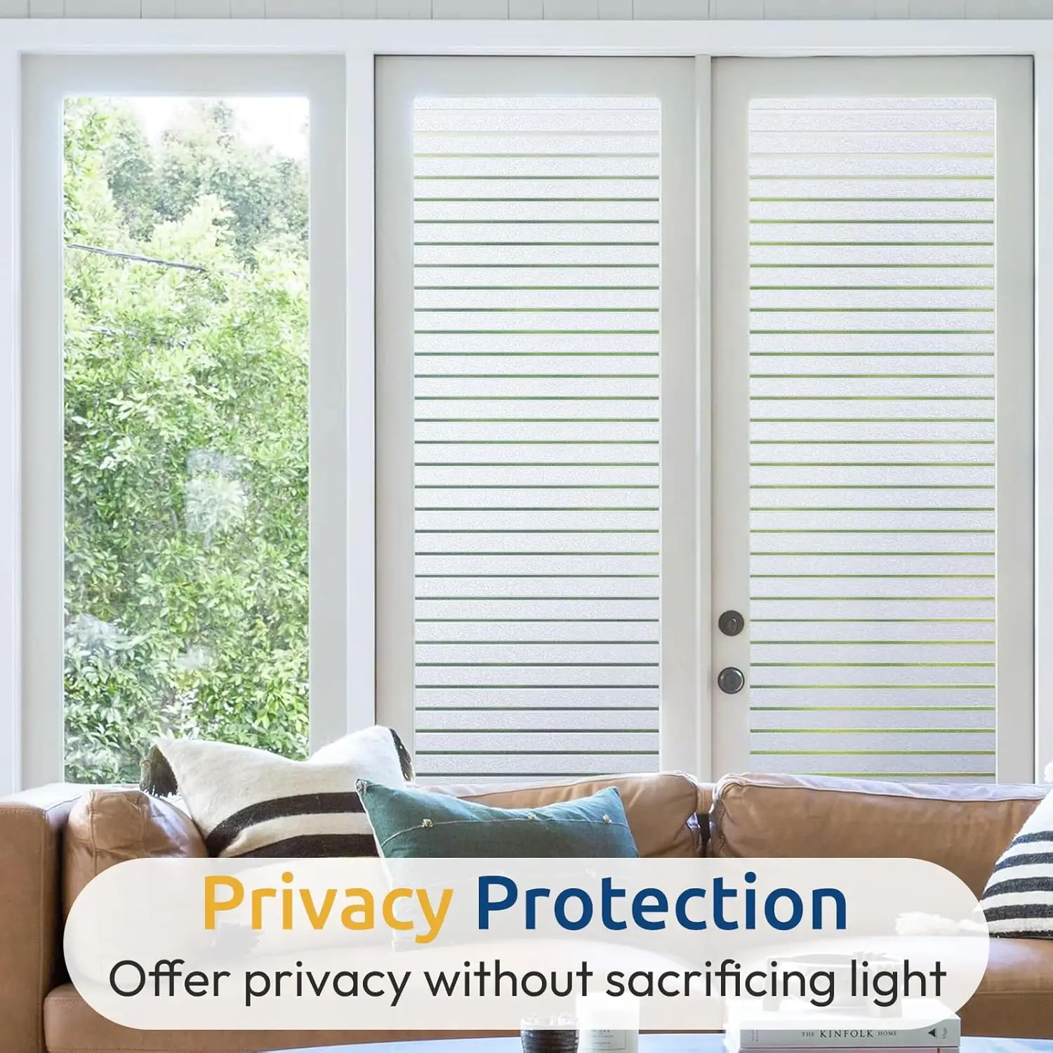 Sichtschutz-Fensterfolie Statisch Haftend Abnehmbar UV-Schutz Wärmekontrolle für Zuhause Büro Badezimmer Glastür – Detail 24