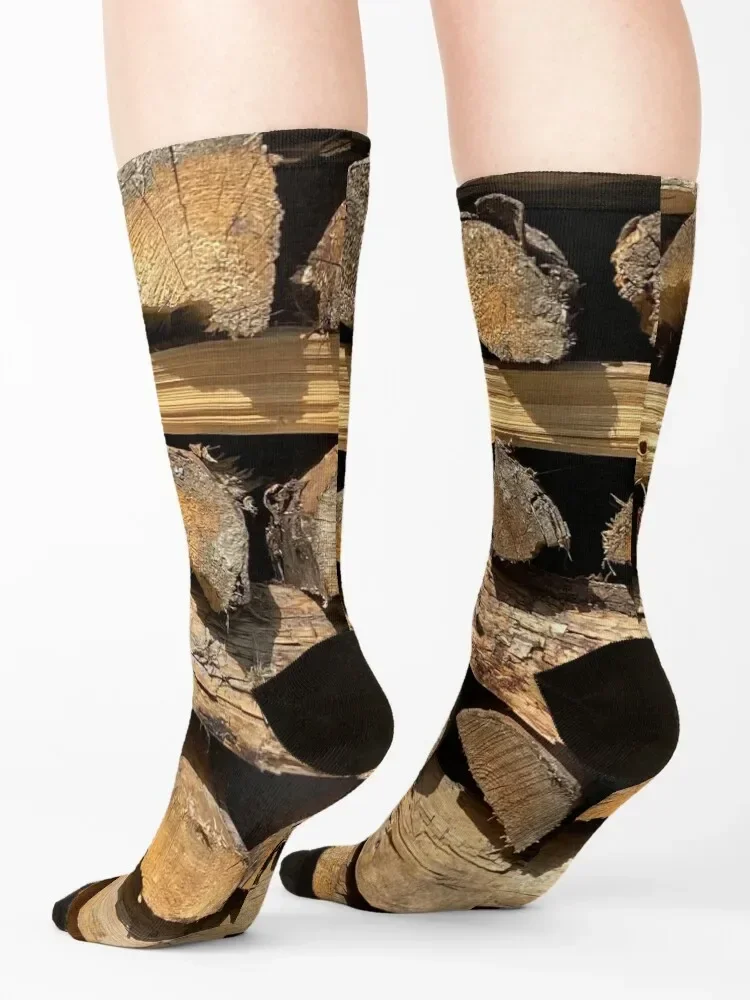 Chopped Wood Trunk Firewood Nature Socks golf new year Soccer christmas gifts Socks For Girls Men's