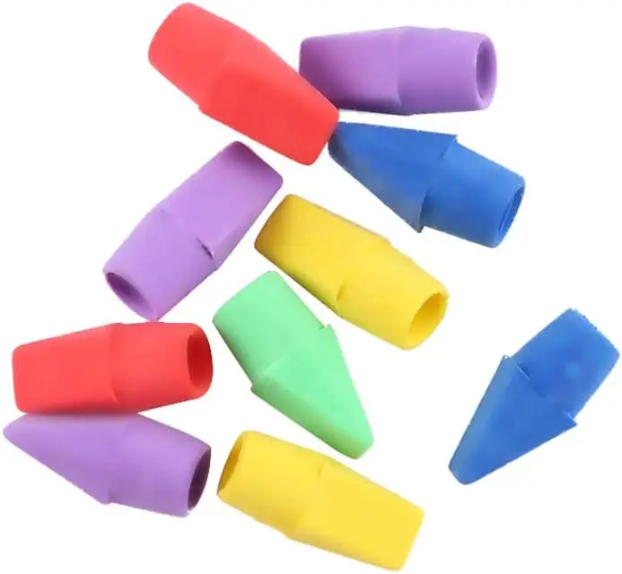 

10PCS/30PCS/50PCS Pencil Erasers Eraser Caps Pencil Eraser Toppers Pencil Erasers Correction Supplies for Student,Assorted Col