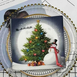 20p Christmas Party Decoration Paper Christmas Tree Snowman Printed Disposable Napkin Element Wine Glass Flower Paper