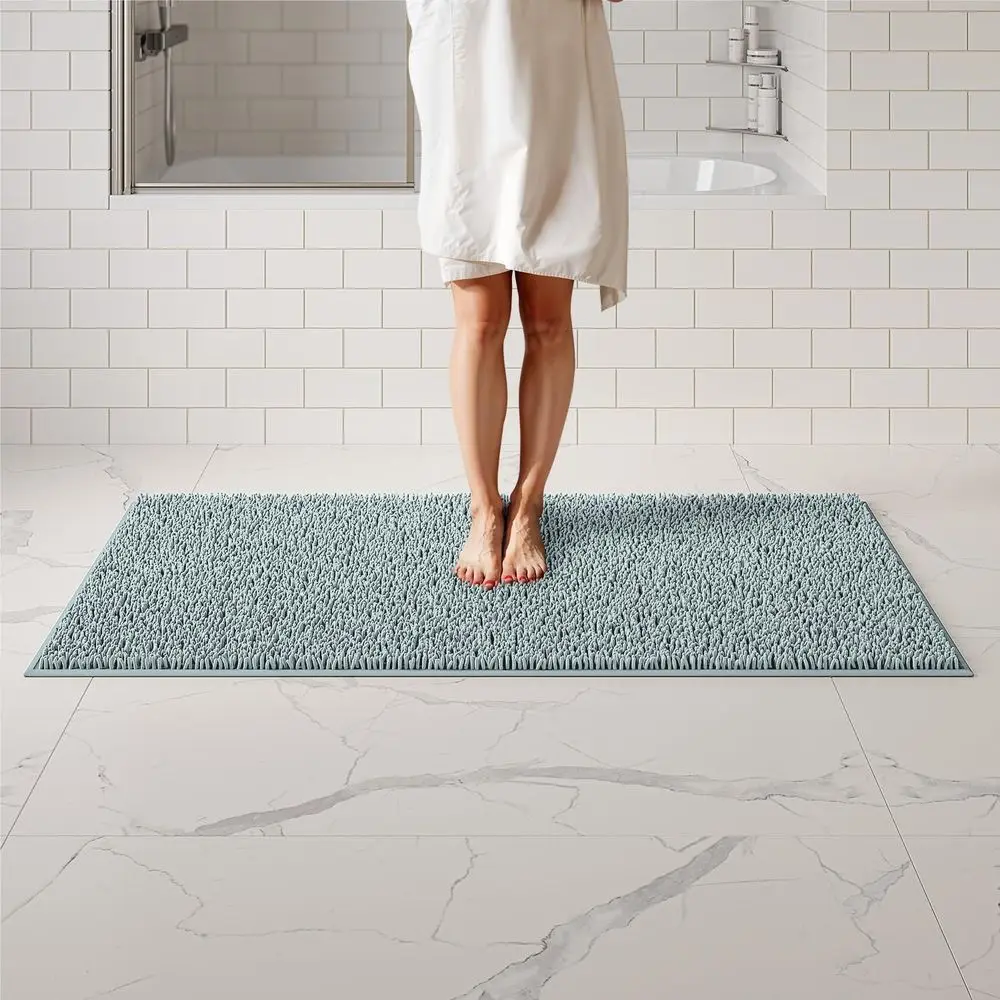 

Роскошные коврики для ванной из синели, плюшевые и быстросохнущие, мягкие и моющиеся, нескользящие коврики для ванной комнаты, толстые коврики для душа, 61x31