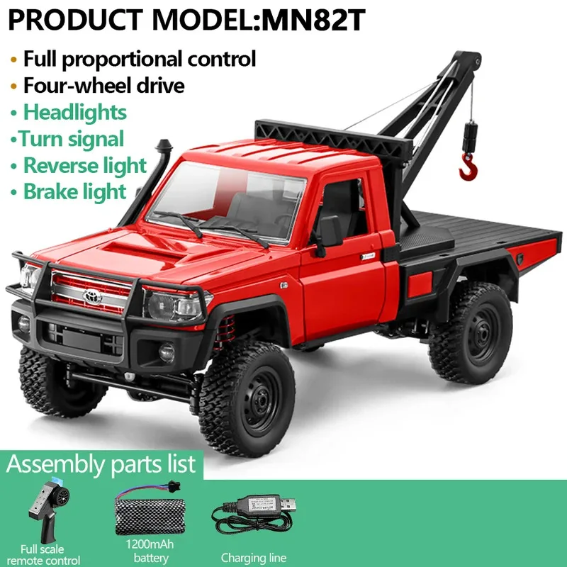 MN82T 1/12 4WD RC auto terreinwagen 2.4G afstandsbediening vrachtwagen met simulatie kraan elektrische speelgoedauto voor kinderen volwassenen