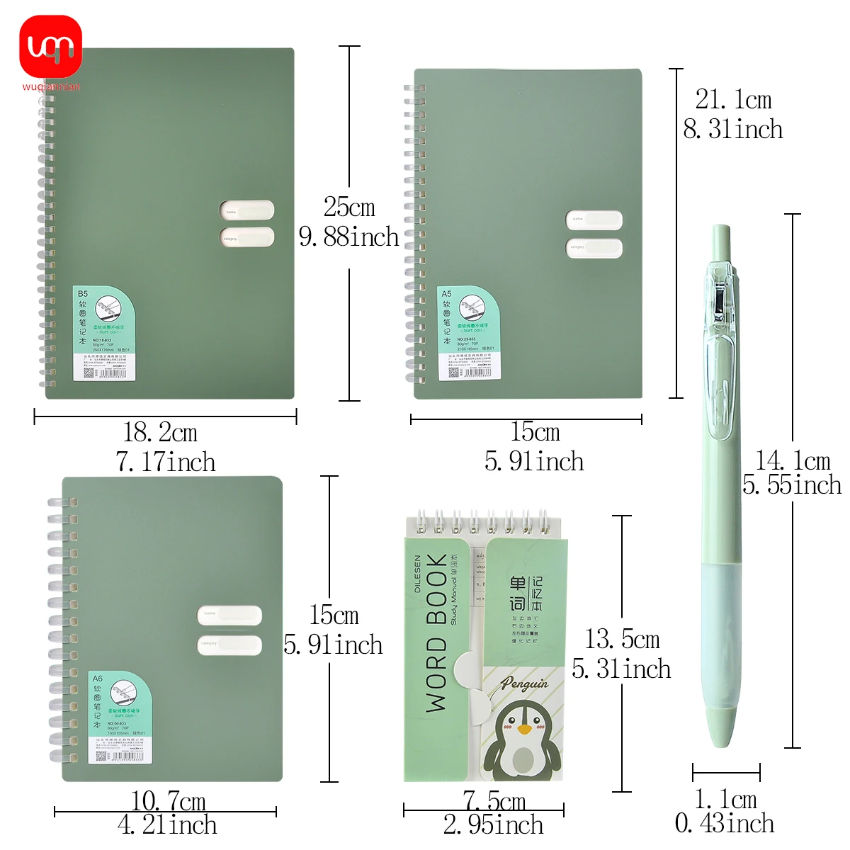 WQN-B5 A5 A6 High Quality Notebook Thickened Simple Notebook Study Notes Detachable Business Office