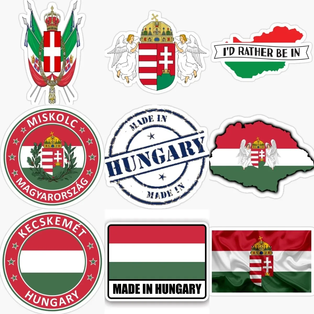 

Hungary HU Flag Map National Emblem Sticker for Decorate Motorcycle Bumper Bicycle Wall Table Laptop Helmet Decal Accessories