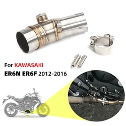 BDJ ER6N Motorcycle Exhaust Middle Link Pipe Muffler Slip-on Escape For Kawasaki ER6F ER 6N 6F Ninja650 Z650 Z Ninja 650 42mm