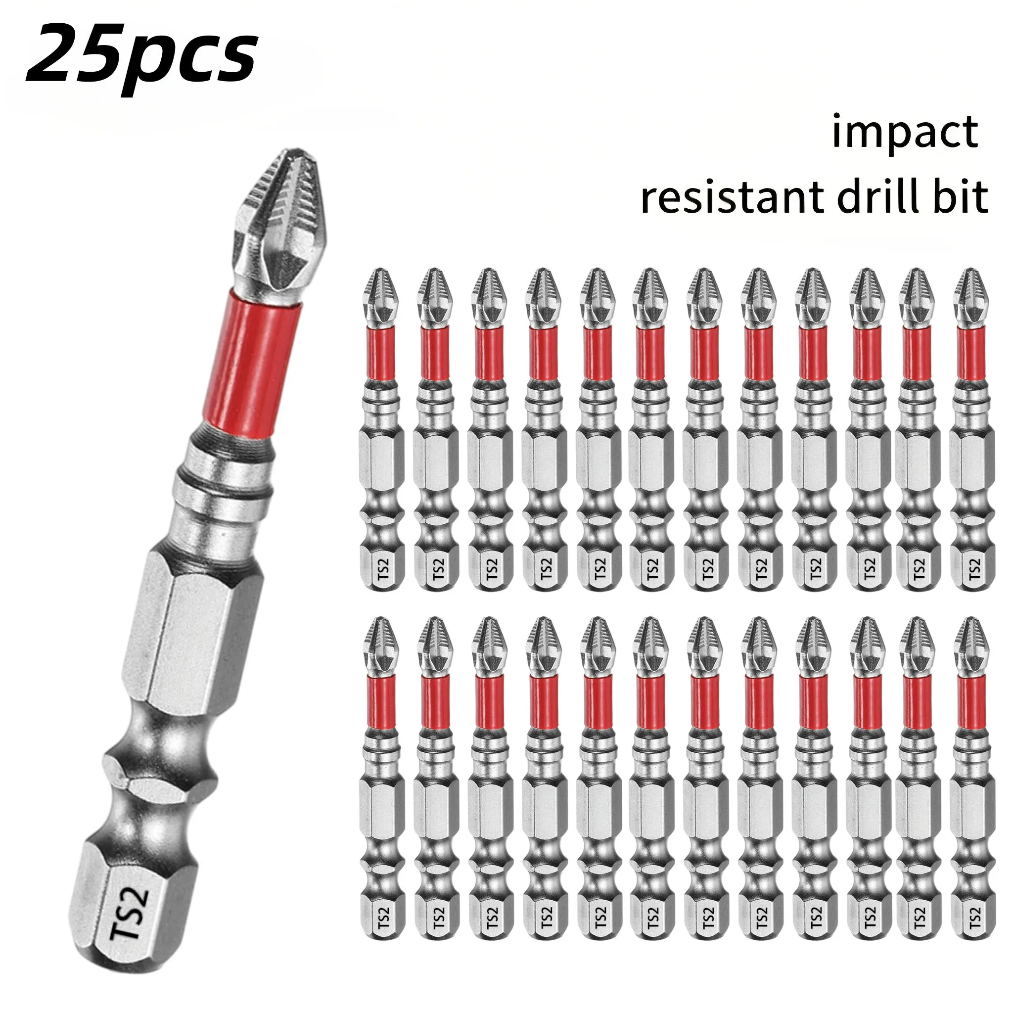 25Pcs 50mm Professional Long Shank Screwdriver Bit Set, Non-Slip Strong Magnetic Bits, Designed for Special Screw Heads, for Electric Drills, Woodworking, Decoration, Industrial Manufacturing & Professional Repair, Durable Metal Hand Tools for Craftsmen &
