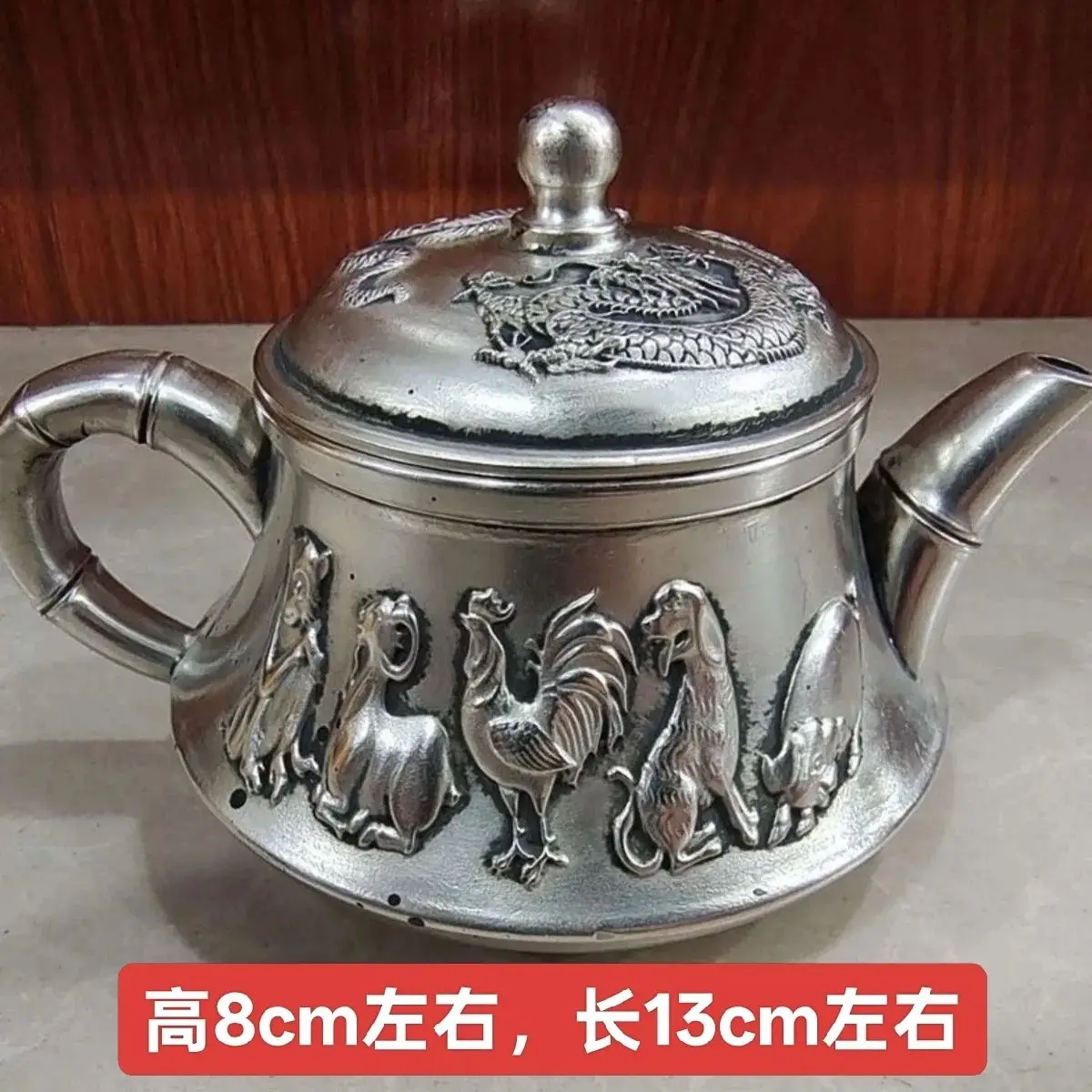Retro Zodiac signs Teapot Ornament Decoration Tea Pet Figurines Desk Decor Accessories