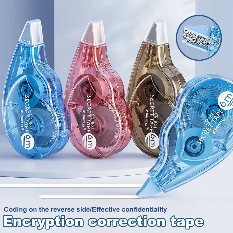 3‑pieces privacy encryption correction tape set, effectively covers sensitive private information on documents. Practical statio