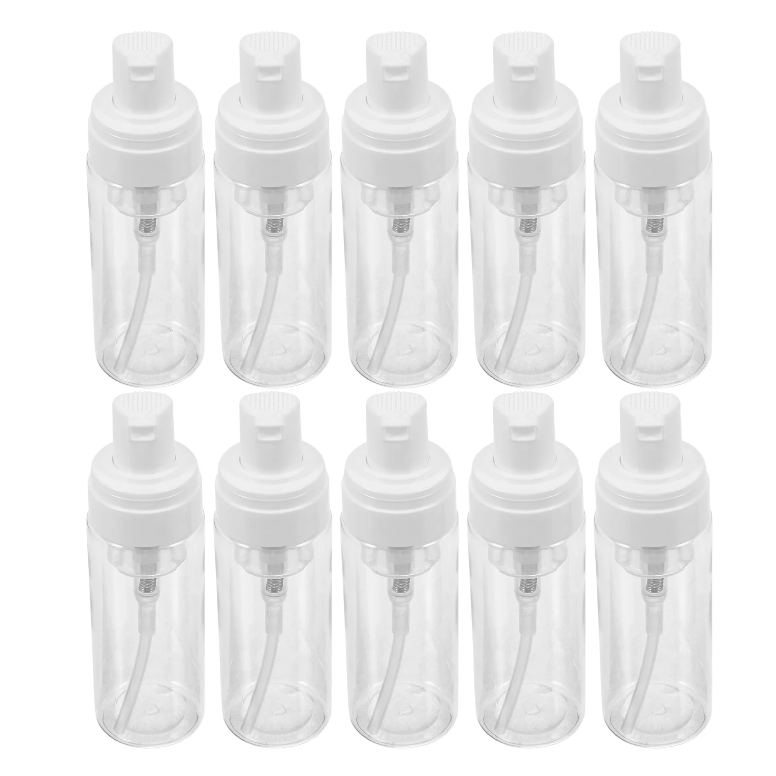 10 Pcs Spray Bottle Empty Travel Clear Mascara for Eyelashes Volume Pump Shampoo Hand Soap Dispenser