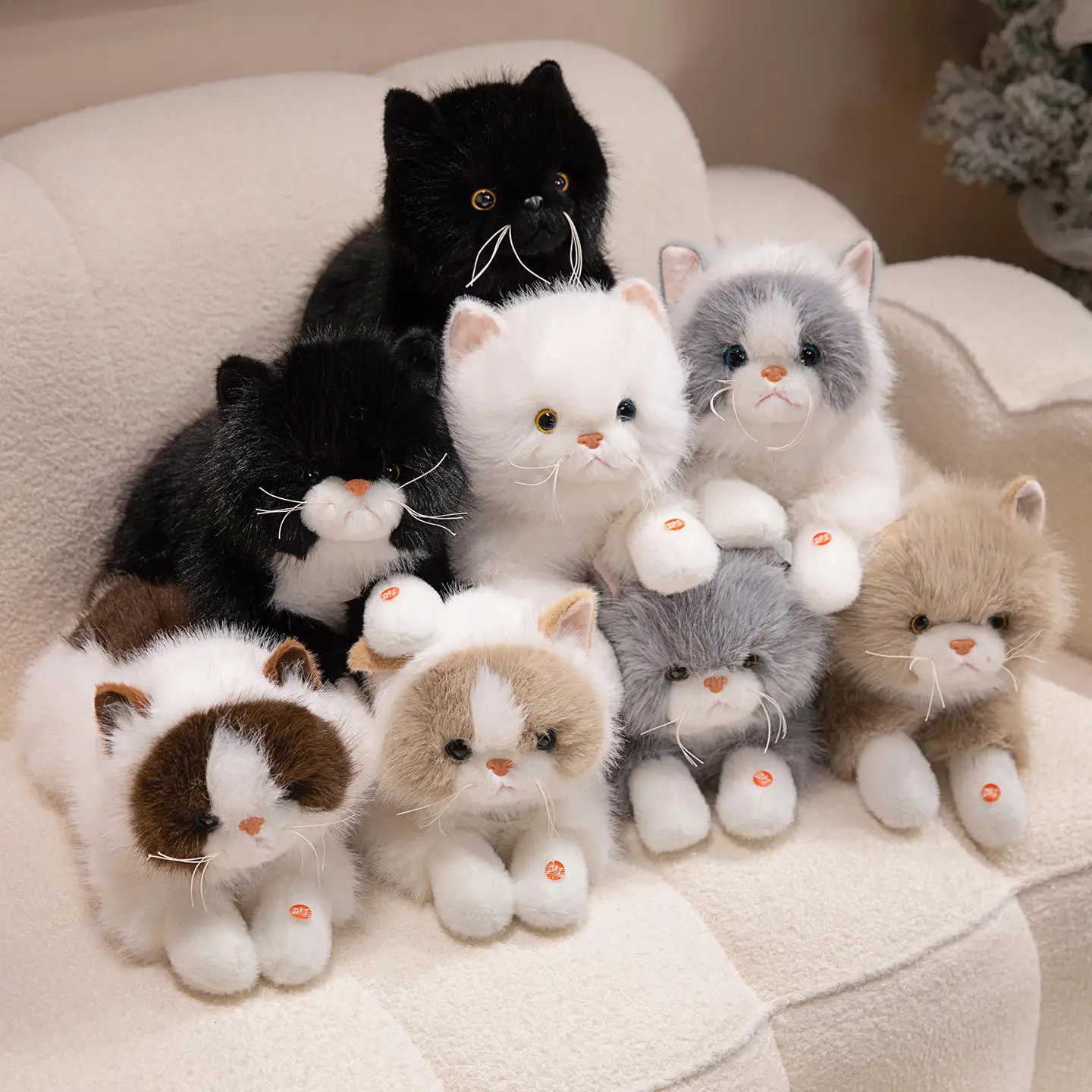 50/60cm High Quality Simulation Lolita Bib Cat Plush Doll Pillow Long Furry Ragdoll Cat Plush Toy Home Decor Gift For Children
