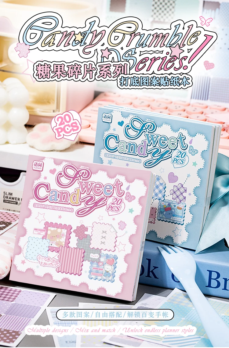 TIANZI Cartoon Die Cut Stickers Book 20/40 Sheets Decorative Diary Scrapbooking Supplies Handmade Japanese Stationery