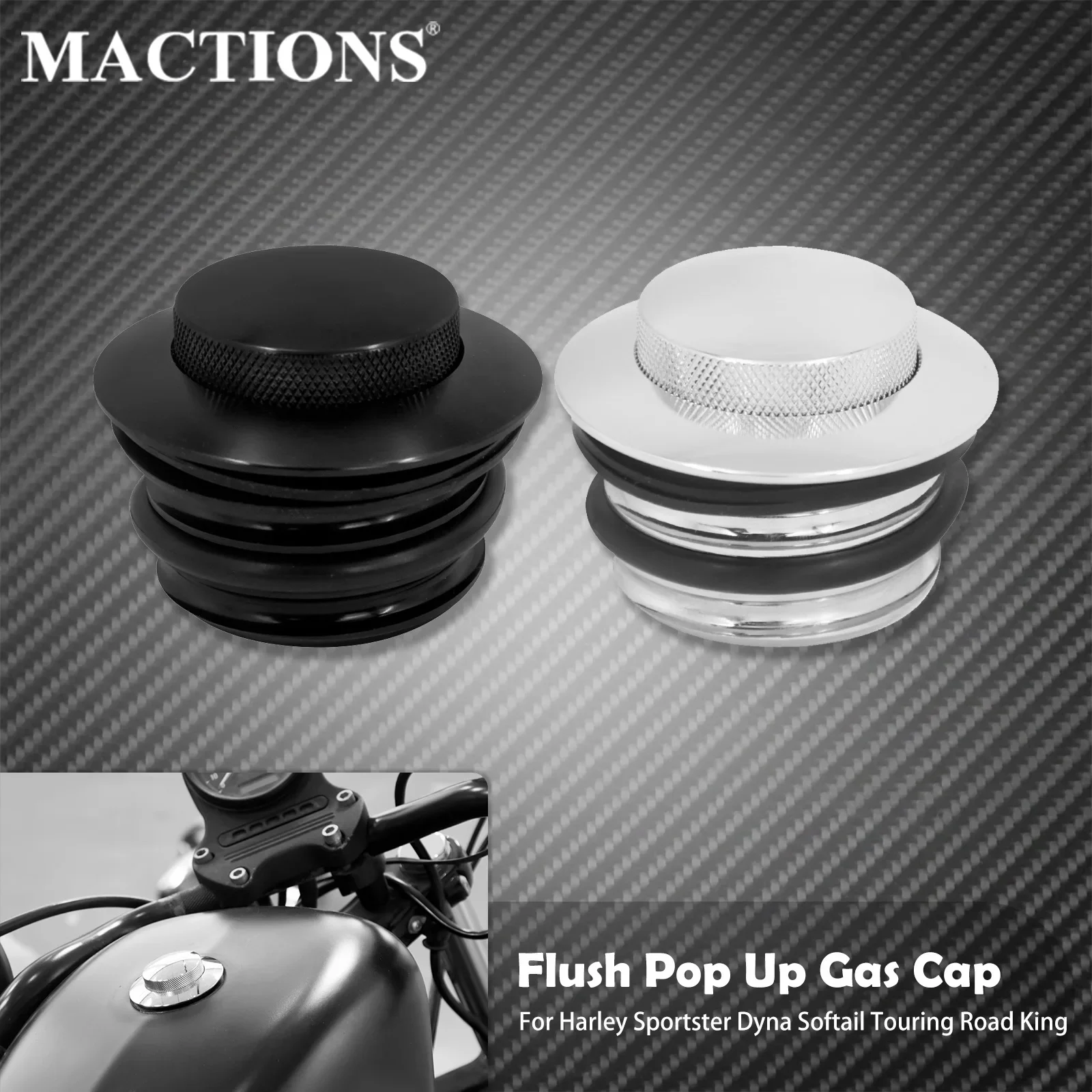 Motorcycle Pop Up Gas Cap Right Hand Thread Reservoir Fuel Tank Cap For Harley Sportster XL Touring Electra Glide Dyna Softail