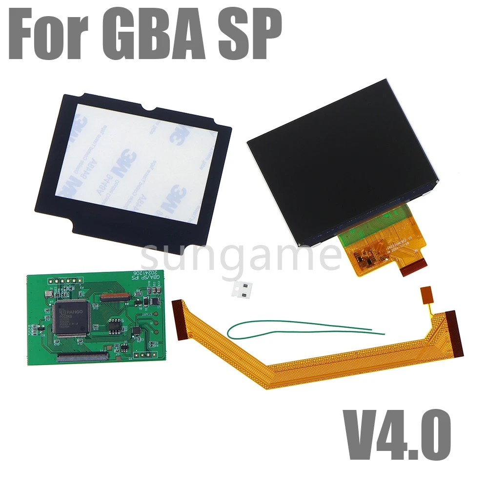 

1set For GBA SP V4.0 Screen for Nintend Gameboy Sdvance SP 3.0-inch IPS Backlight Screen High Brightness Display Set