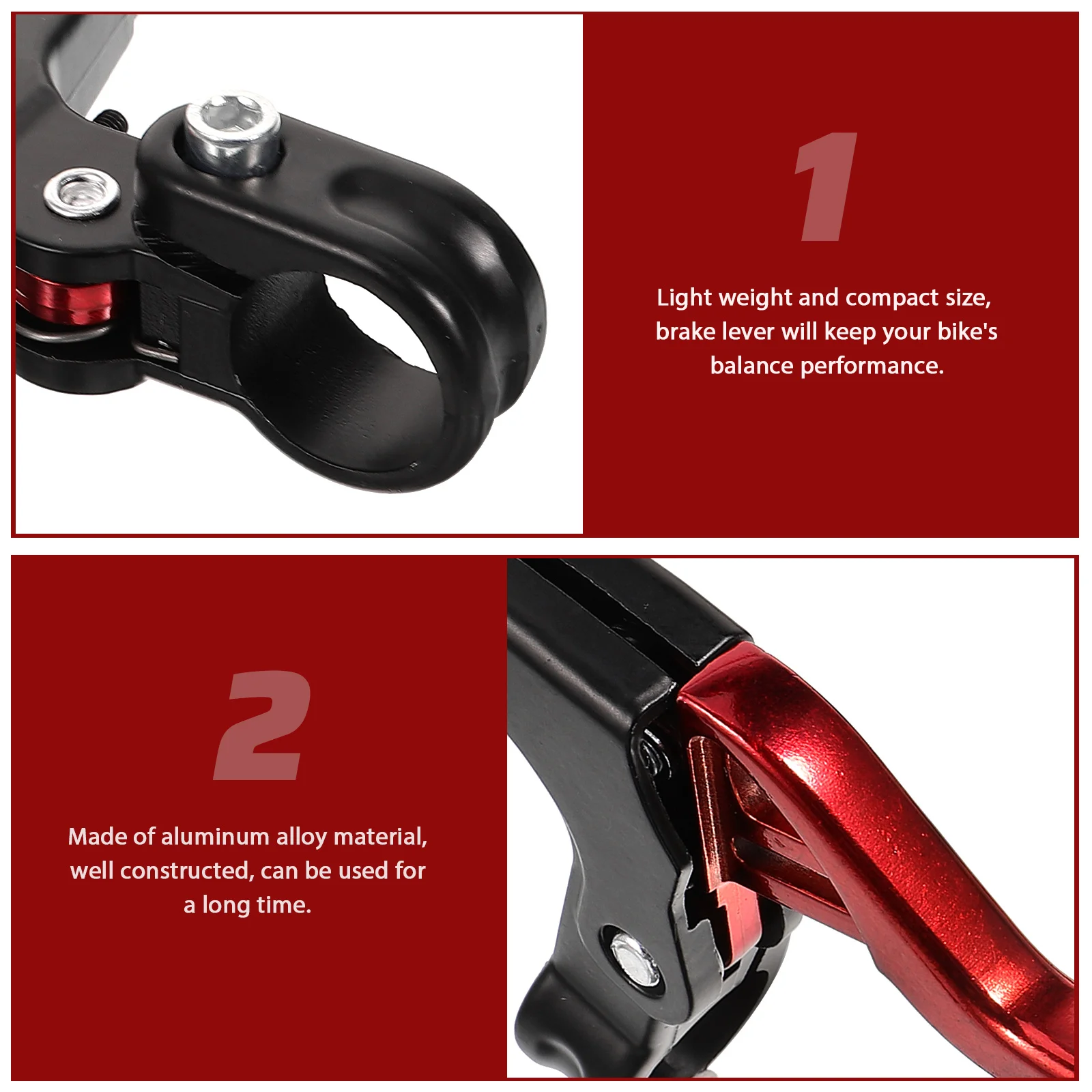 

1 Pair Aluminum Alloy Lever Sturdy Lightweight Bicycle Handle Mountain Bike Durable Cycling Brake Part Compact Design Bike Brake