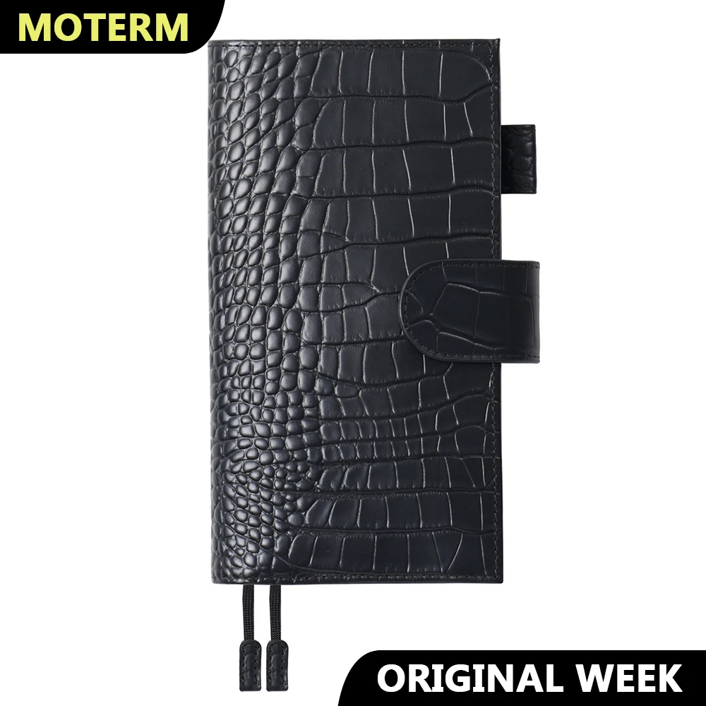 Moterm New Arrival Croc Grain Leather Original Week Cover dla Hobonichi Weeks/ Mega Notebook Leather Diary Planner Organizer