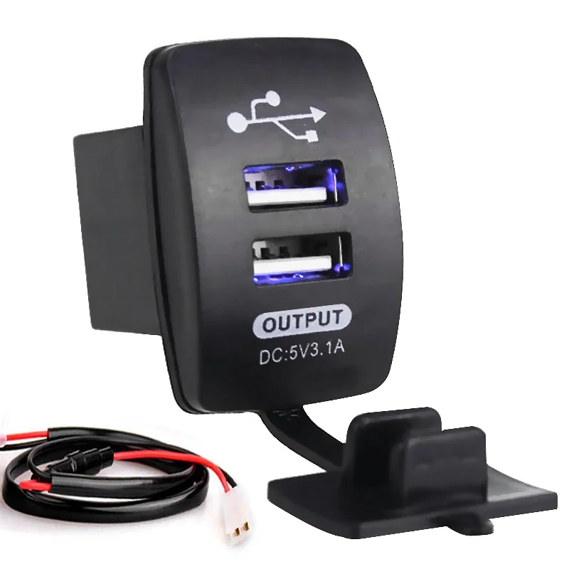 سيارة والدراجات النارية المزدوج USB شاحن سيارة جنرال موتورز شاحن مركبة كهربية دراجة الشاطئ 5 فولت 3.1A 12-24 فولت سهلة التركيب