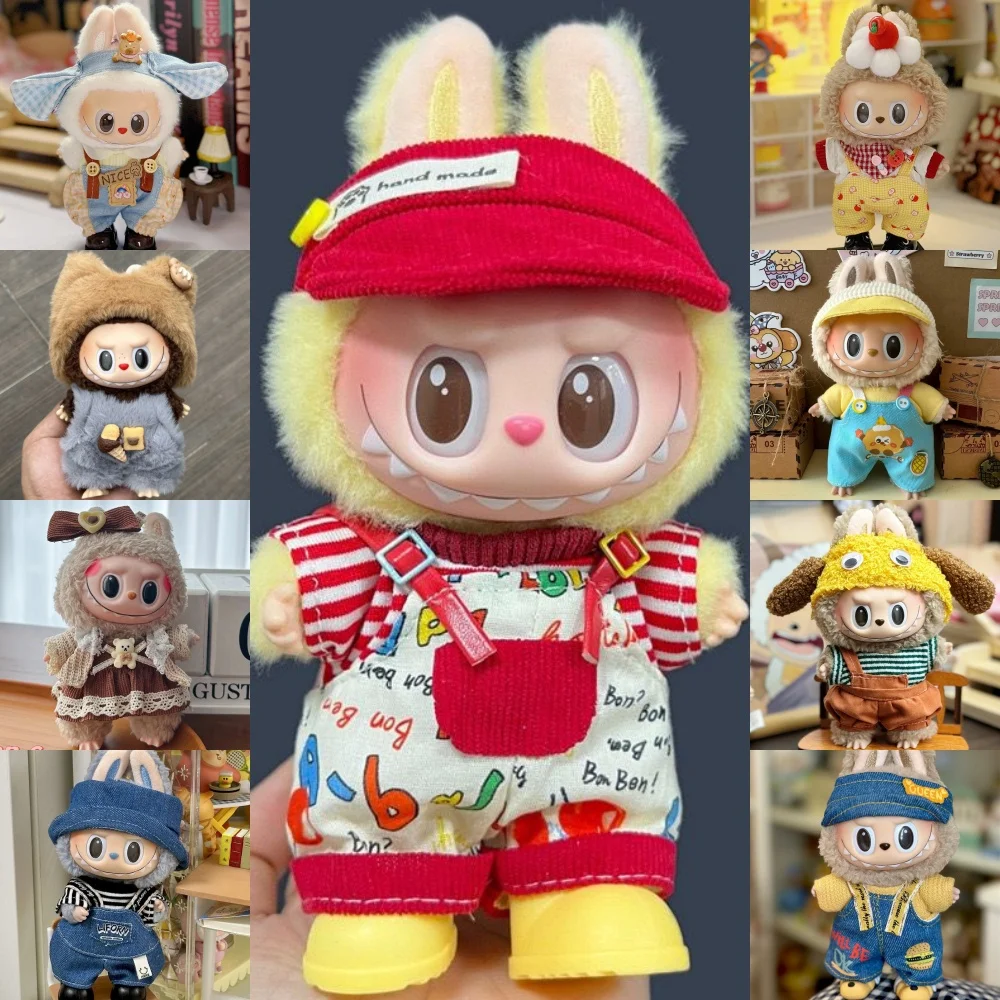 Doll Clothes For 15-17CM Labubu Clothing Mini Plush Idol Cotton Doll Universal Outfit Dress Skirt Pajamas Dress Up Accessories