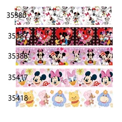 (5yards) Disney Valentine's Day Grosgrain Ribbon Printed Minnie Ribbons for Holiday Decoration Materials DIY Accessories