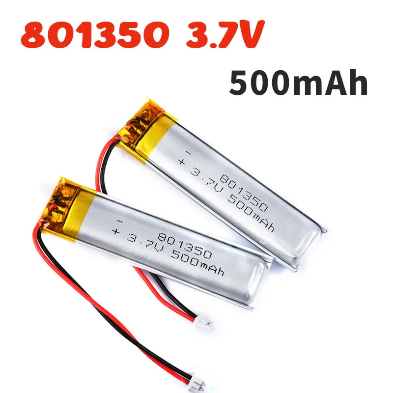 

801350 Battery 081350 3.7V 500mAh Lithium Polymer Rechargeable Batteries for Bluetooth Headphones Speakers Electric Toothbrushes
