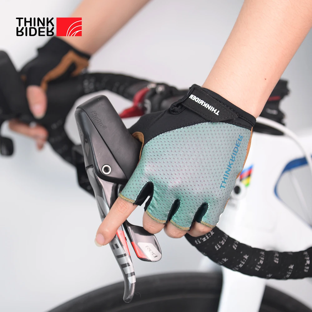 ThinkRider Cycling Bike Gloves Half Finger Shockproof Breathable MTB Mountain Bicycle Sports Gloves Men Women Cycling Equipment