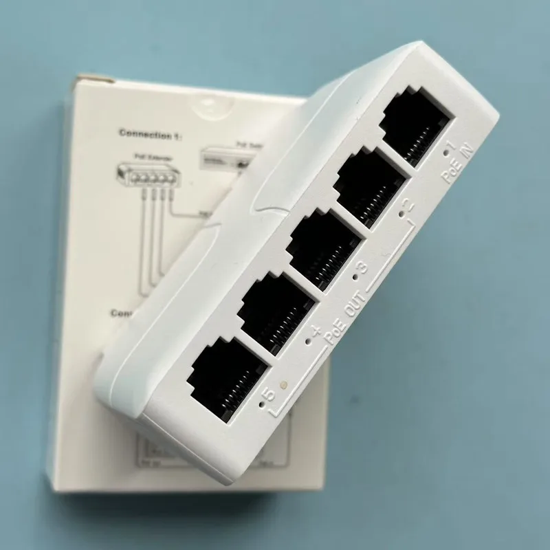 

4 Port PoE Extender 5 Port 10/100Mbps POE Network Switch Repeater for POE Switch NVR IP Camera