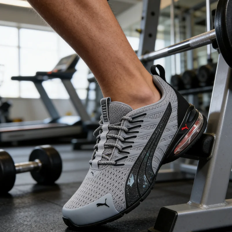 

PUMA Men's and Women's Shoes Official Authentic Spring Grey Couple Mesh Cushioning Sports Running Shoes 379602-02