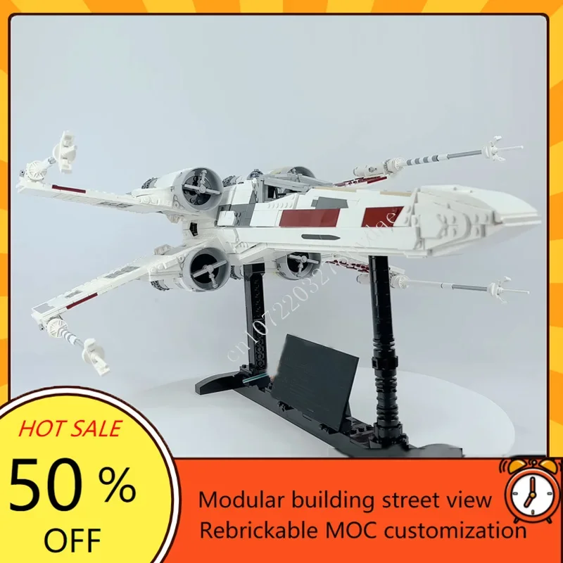 2782PCS MOC Custom Puzzles UCS X Wing Starfighter Red Five Plane Model DIY Assembled  Aircraft Creative Toys Xmas Gifts