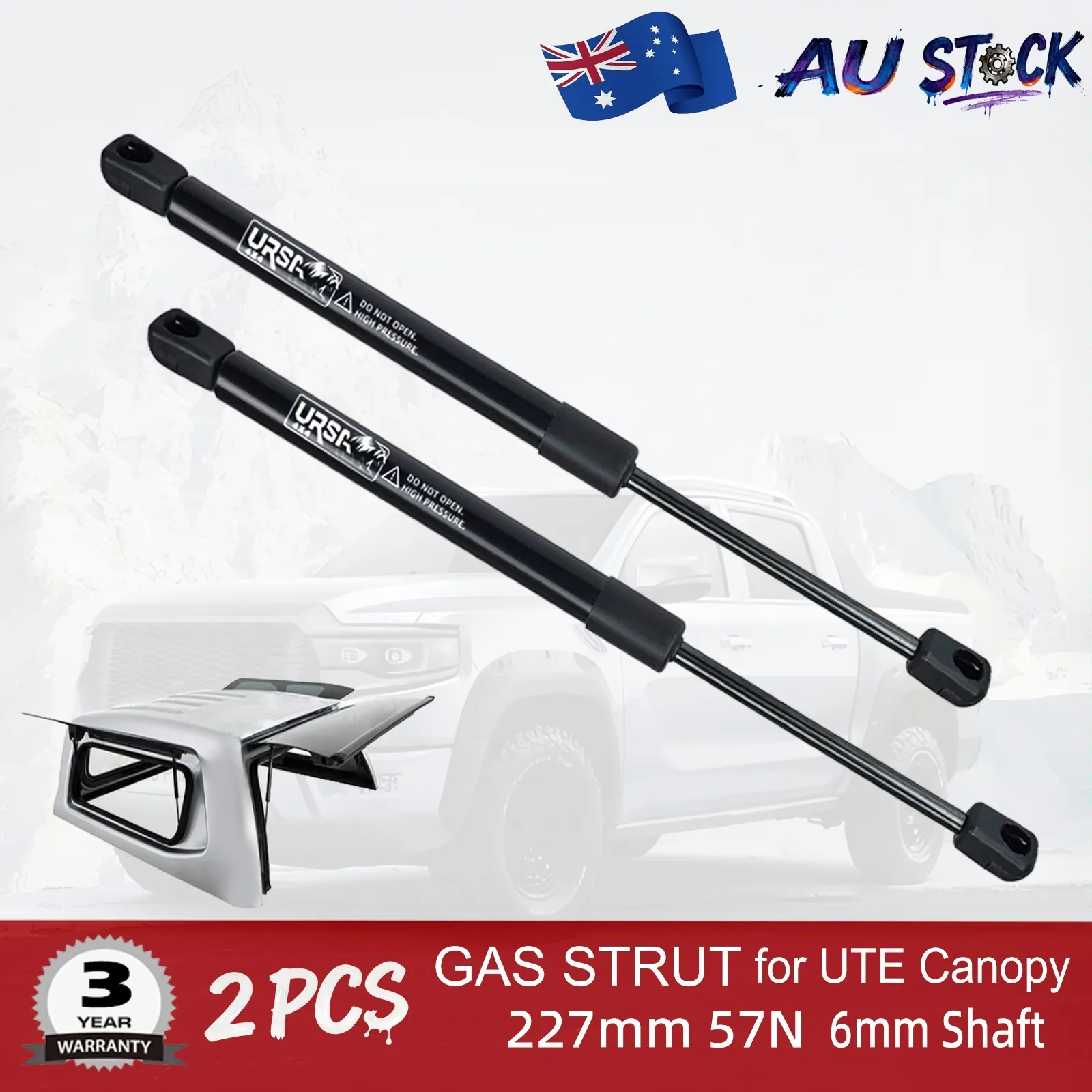 2PCS 227mm 57N Universal Gas Struts Lift Support Shock Damper Spring Rod for Caravan Canopy Toolbox Window Cabinet Hatch