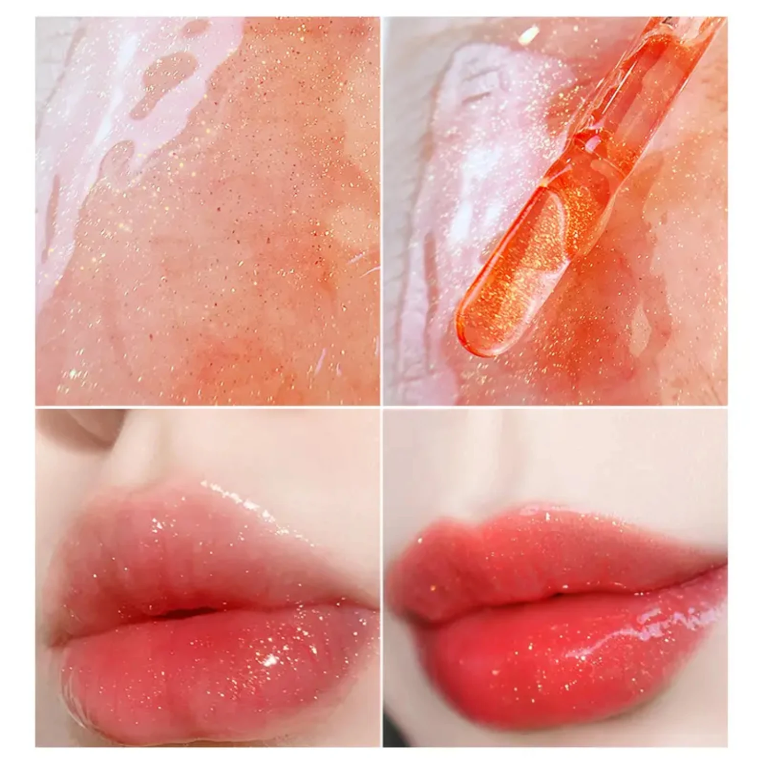 쉬머링 글리터 립 글로스 모이스춰라이징 립 오일, 안티드라이 립 리퀴드 글레이즈 미러