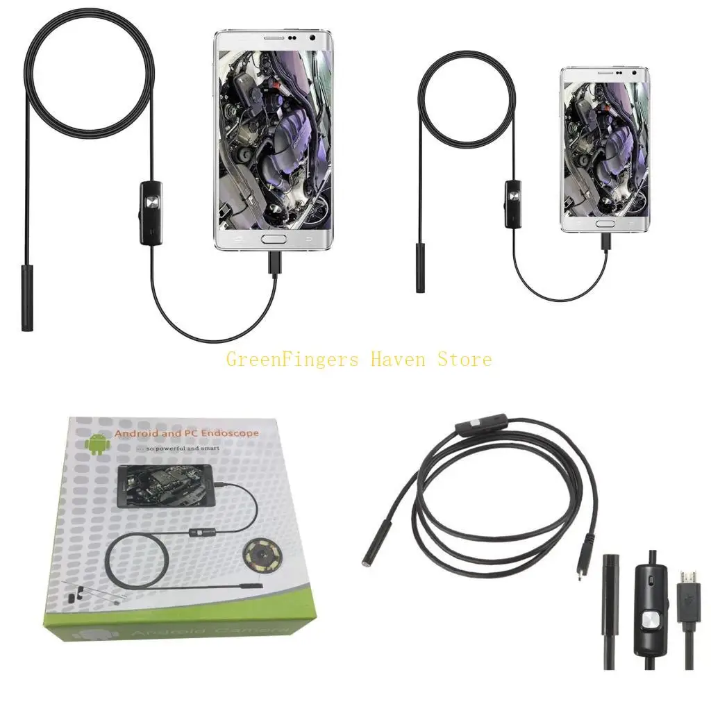

USB Endoscope USB Borescope 7mm Inspection Snake Camera Waterproof with 6 LED Lights Applicable Android Phones Durable