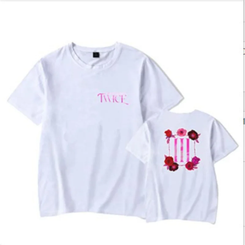 Korean Fashion K POP K-POP TWICE 4TH WORLD TOUR Ⅲ T-shirt Women Men Y2K Streetwear Hip Hop Tee Shirts Kawaii Tops KPOP Clothes