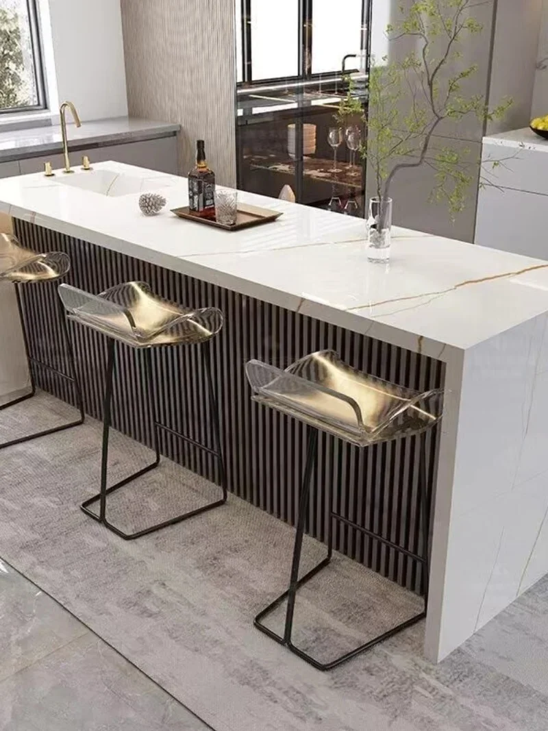 خزانة جانبية رخامية، طاولة بار، طاولة منزلية متوسطة الجزر، خزانة جزيرة مفتوحة متكاملة، قسم بار منفصل