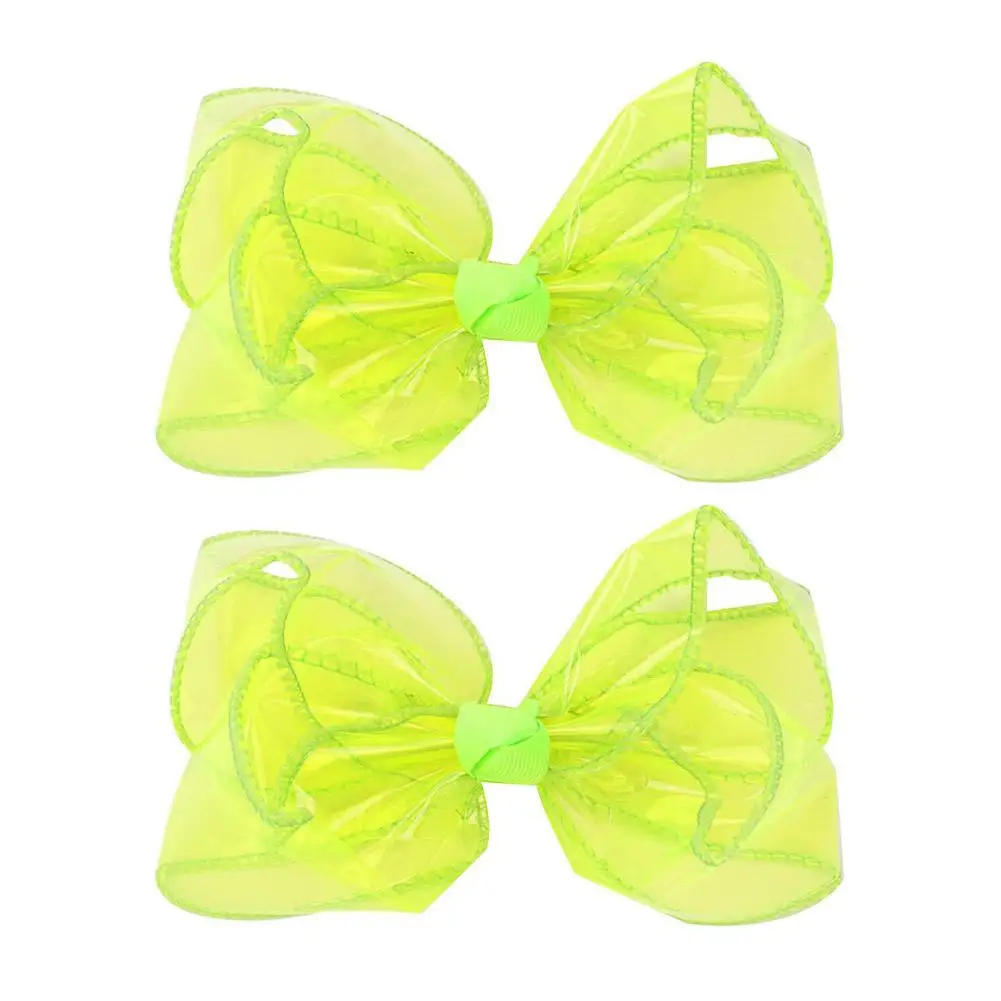 2pcs Pvc Candy Colors fermagli per capelli Jelly Hair Bow Clips per bambini ragazze Solid Waterproof Pool accessori per capelli X4M1