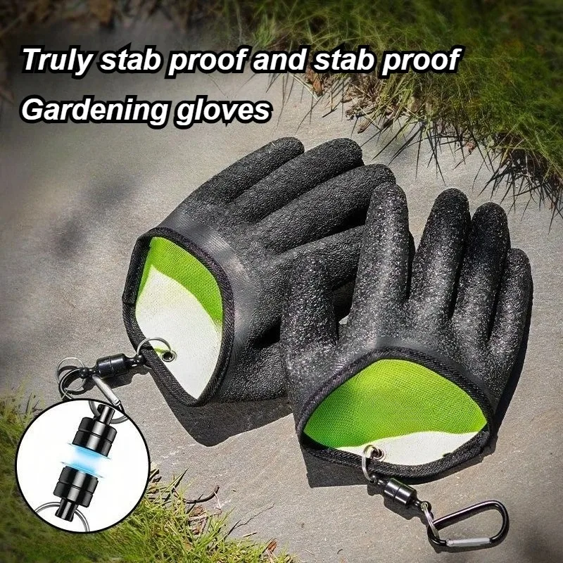 Gardening Magnetic Gloves Anti Prick， Planting Specific Gloves Portable Waterproof Garden Protective Gear - view 2