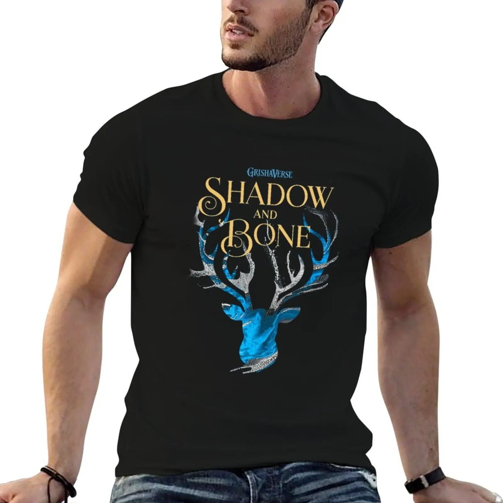

Shadow and Bone Stag T-Shirt t shirts with prints man t shirt summer funny t shirts dark humor T-shirt