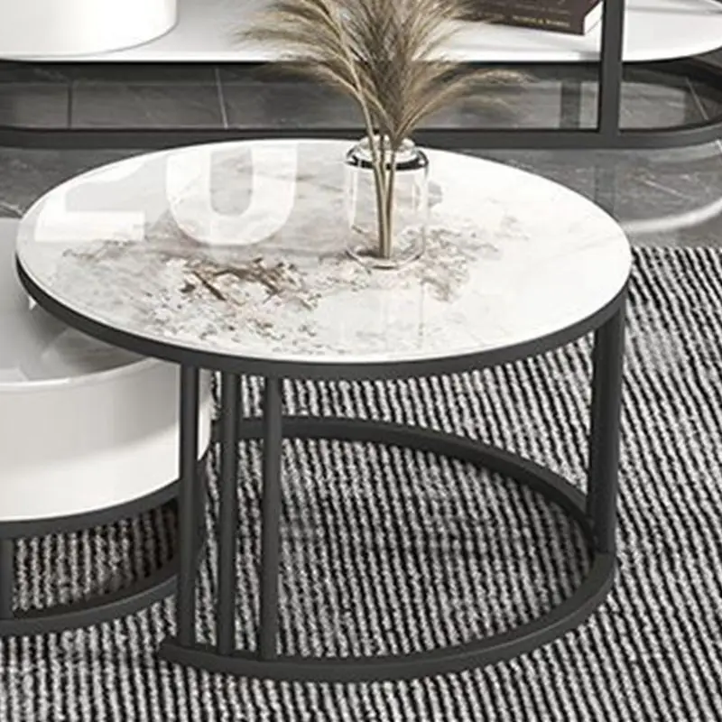 

Light luxury rock slab TV cabinet coffee table combination Modern simple small apartment coffee table household living room