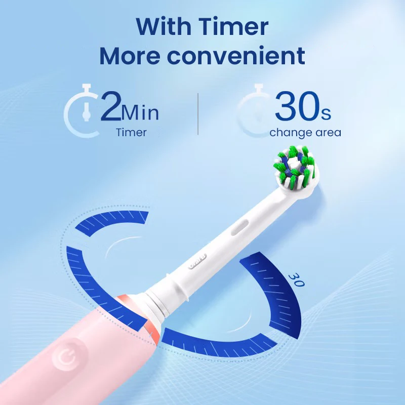 แปรงสีฟันไฟฟ้า Oral B Pro Max 3 โหมดการแปรงพร้อมตัวจับเวลาเซ็นเซอร์ความดัน Cross Action แปรงฟันทําความสะอาดล้ําลึก
