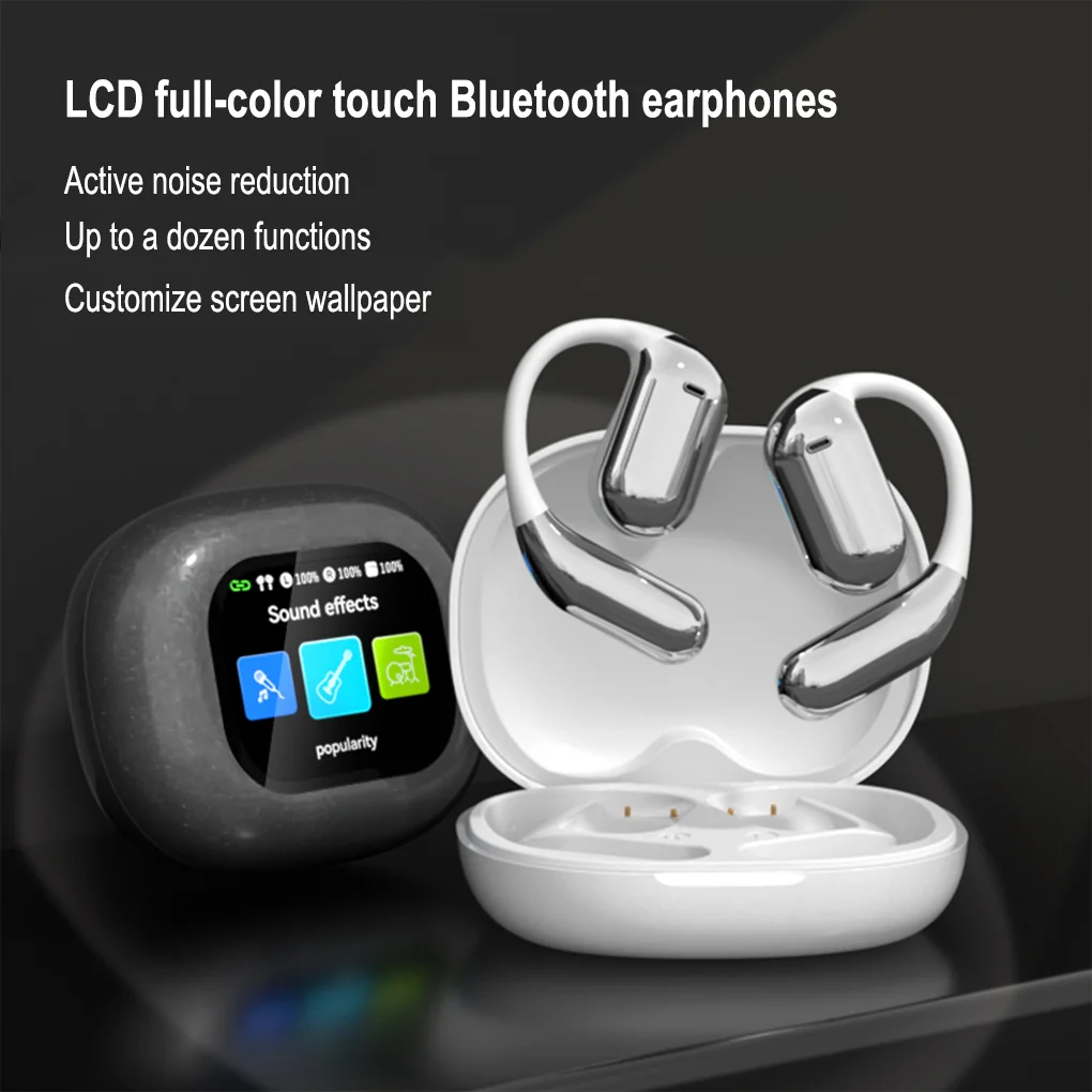 

AI Intelligent Translation Wireless Bluetooth Headphones 5.4 LCD Multi Functional Touch Screen Active Noise Reduction Earphones