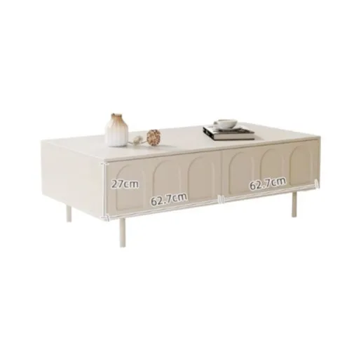 

French Cream Wind TV Cabinet Household Coffee Table Combination Integrated Floor Living Room Light Luxury White Electric