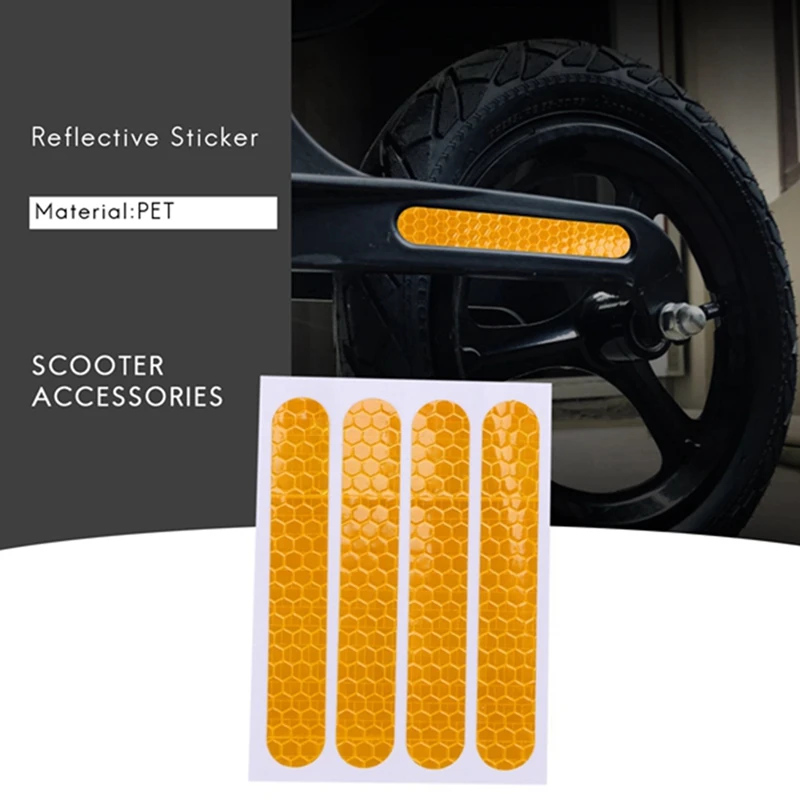 Front Rear Wheel Cover Protective Shell Reflective Sticker For Ninebot Max G30 Scooter Accessories 40PCS, Yellow