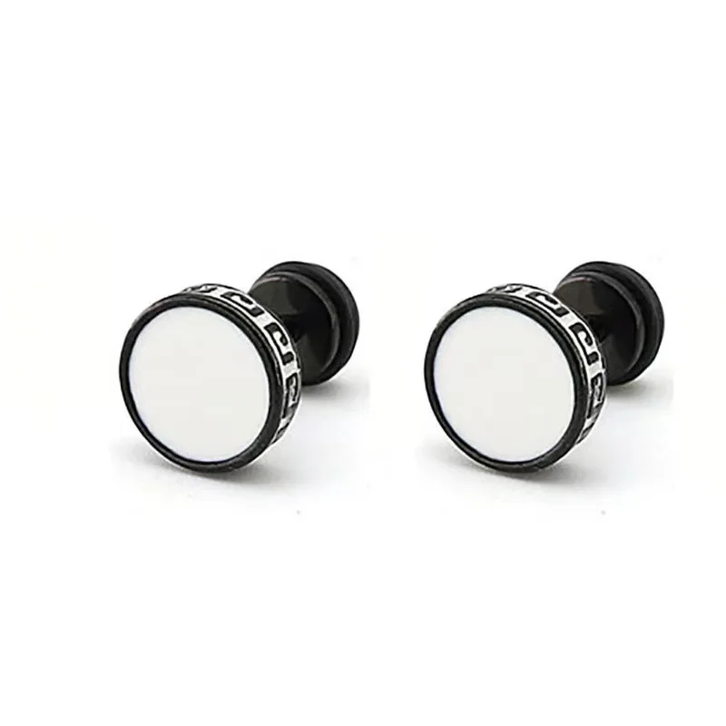 1Pair Vintage Flat Back Stud Earrings for Men Women, Unisex 316L Stainless Steel Screw Back Cartilage Tragus Piercing Jewelry image 4