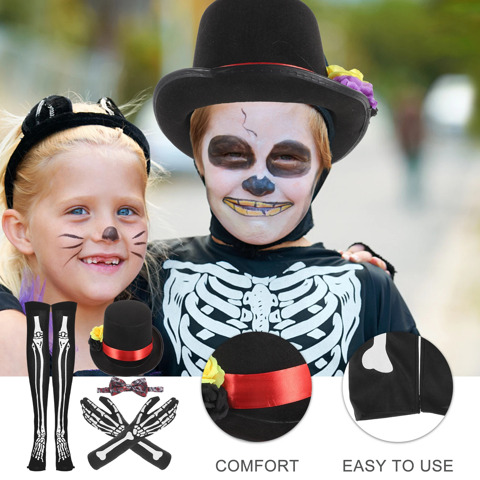 

The Flowers Skull Hat Suit Decoration Decorative Hats Fabric Halloween Accessories Adult